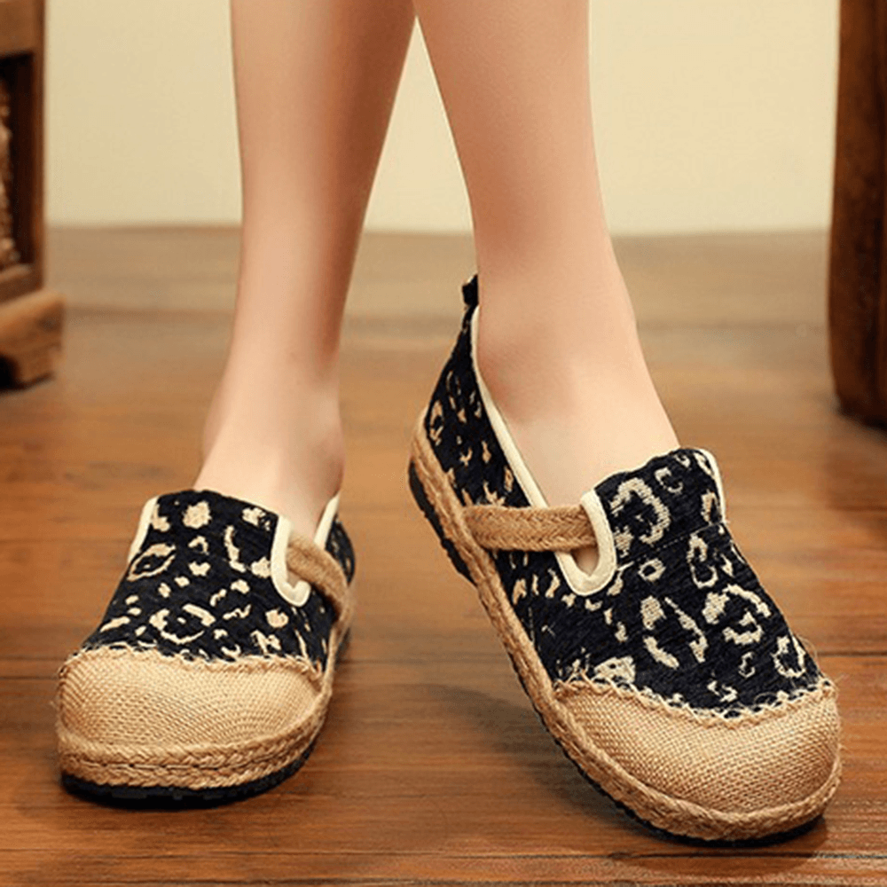 Women Linen Handmade Espadrille Comfy Wearable Casual Loafers - MRSLM