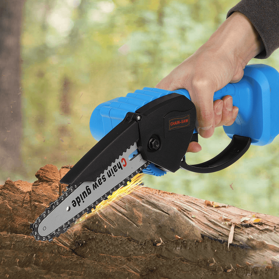 Electric Chain Saw Cordless Wood Mini Cutter 1200W One-Hand Saw Woodworking - MRSLM