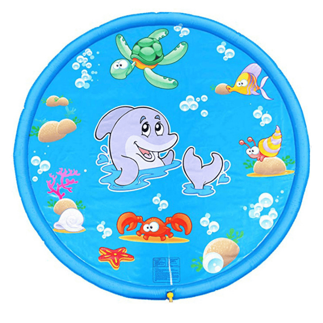 100CM Outdoor Inflatable Water Splash Play Pool Playing Sprinkler Mat Yard Family Funny Kids Toys - MRSLM