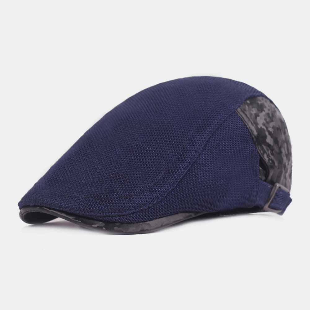 Unisex Cotton Mesh Breathable Fashion Outdoor Sunshade Forward Cap Beret Caps Flat Hat - MRSLM