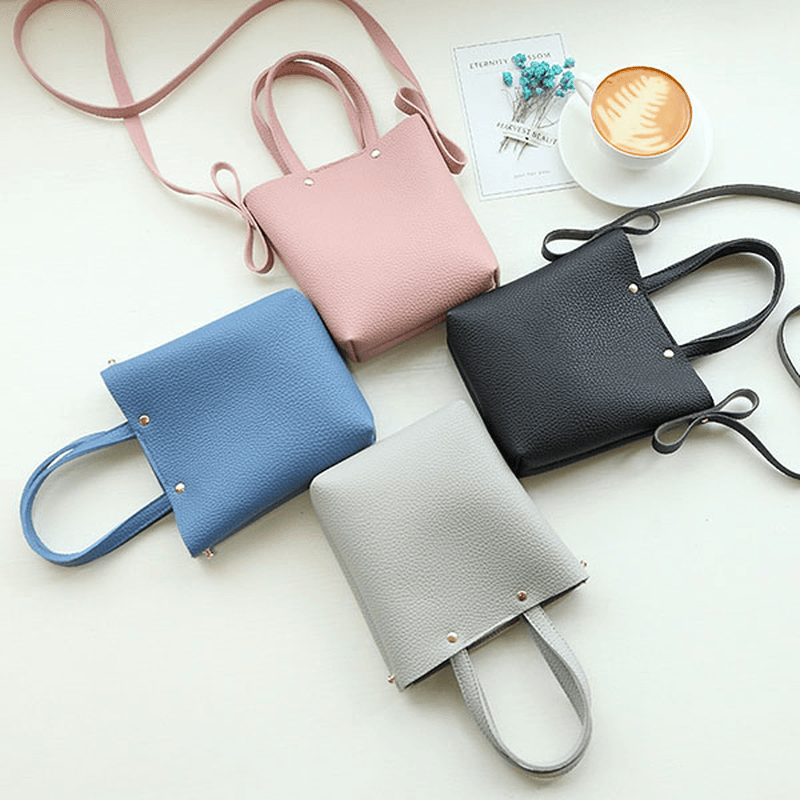 Women PU Leather Candy Color Small Handbag Phone Bag Shoulder Bag Crossbody Bag - MRSLM