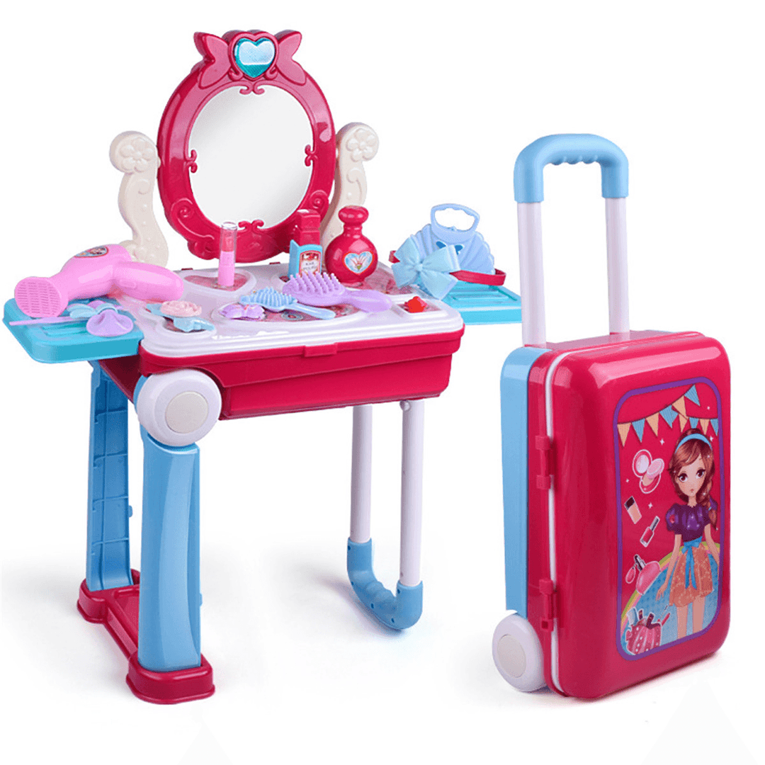 Children'S Play Toys Trolley Box Toy Set Beauty Dress up Tableware Games Kids Gift - MRSLM