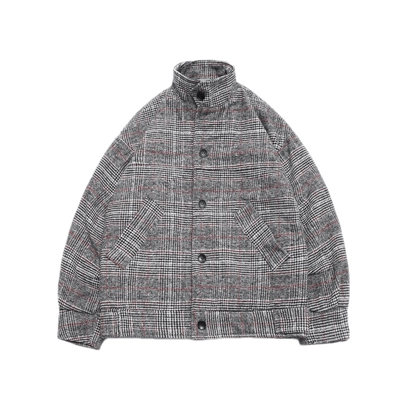 Thick and Loose Boys' All-Match Short Plaid Coat - MRSLM