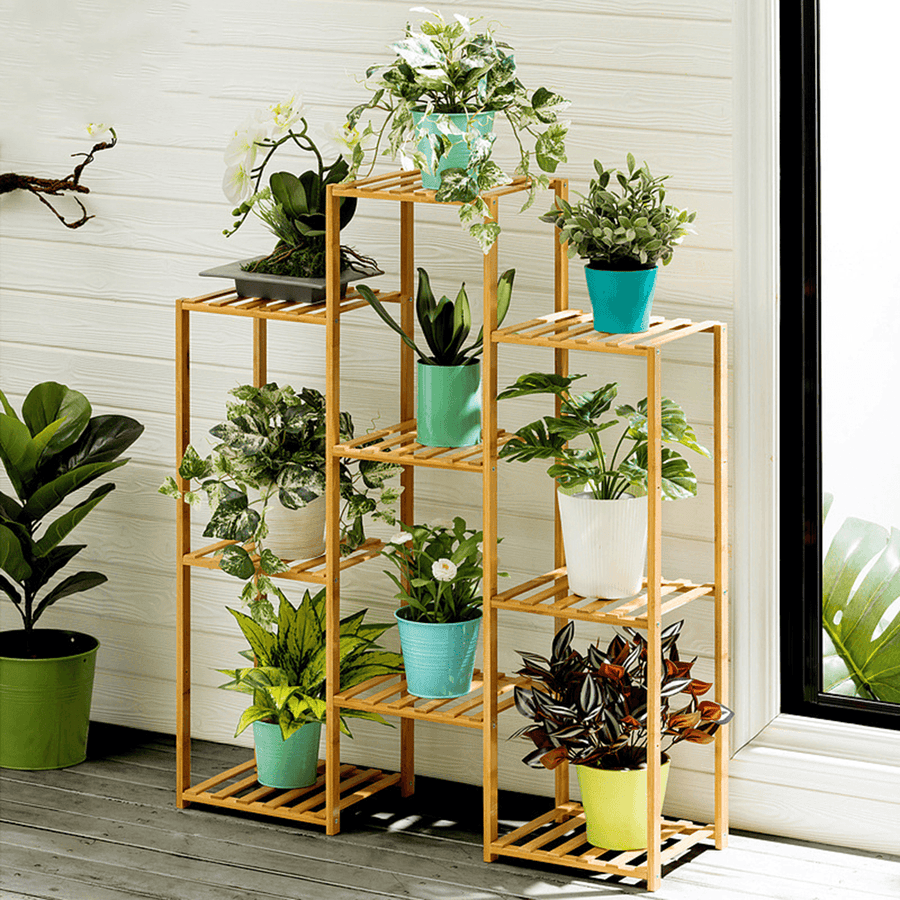 Multi-Layer Plant Shelve Floor-Standing Potted Plant Rack Thicken Batten Breathable Material for Garden Sets - MRSLM