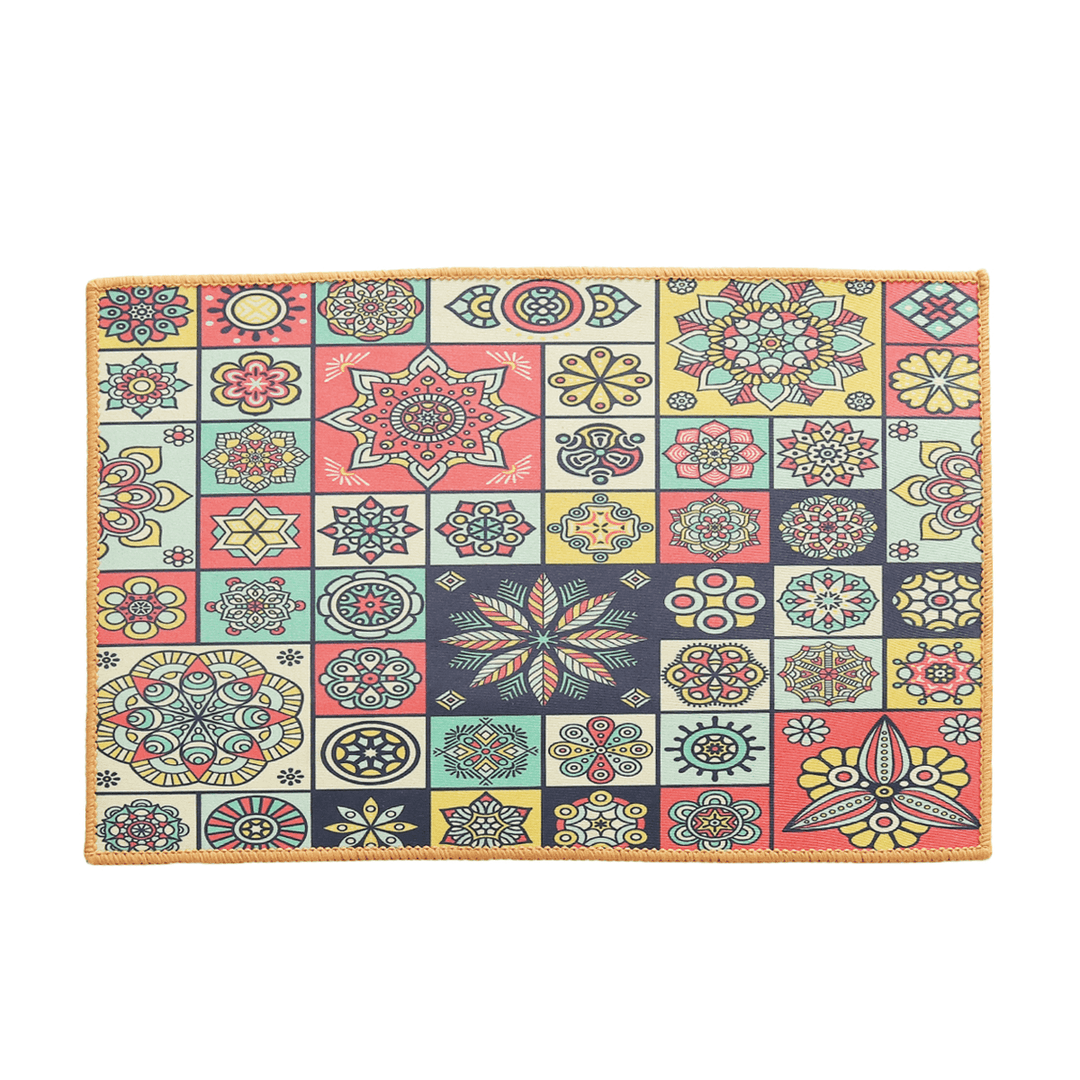 Polyester Carpet Rug Bedside Rug Geometric Floor Mat Living Room Bedroom Carpet for Home Decor - MRSLM