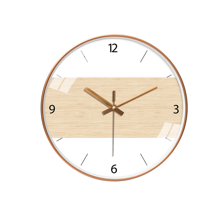 12Inch/30Cm Wall Clock Wooden Silent Home Decor for Living Rooms Family Rooms Bedrooms Study Room - MRSLM