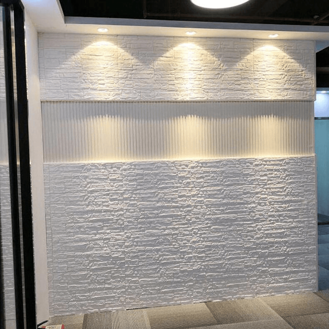 70X77Cm 3D Brick Wall Sticker Wallpaper Decor Foam Waterproof Wall Covering Wallpaper DIY Background - MRSLM