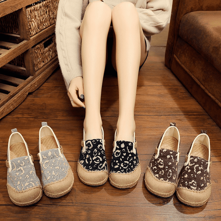 Women Linen Handmade Espadrille Comfy Wearable Casual Loafers - MRSLM