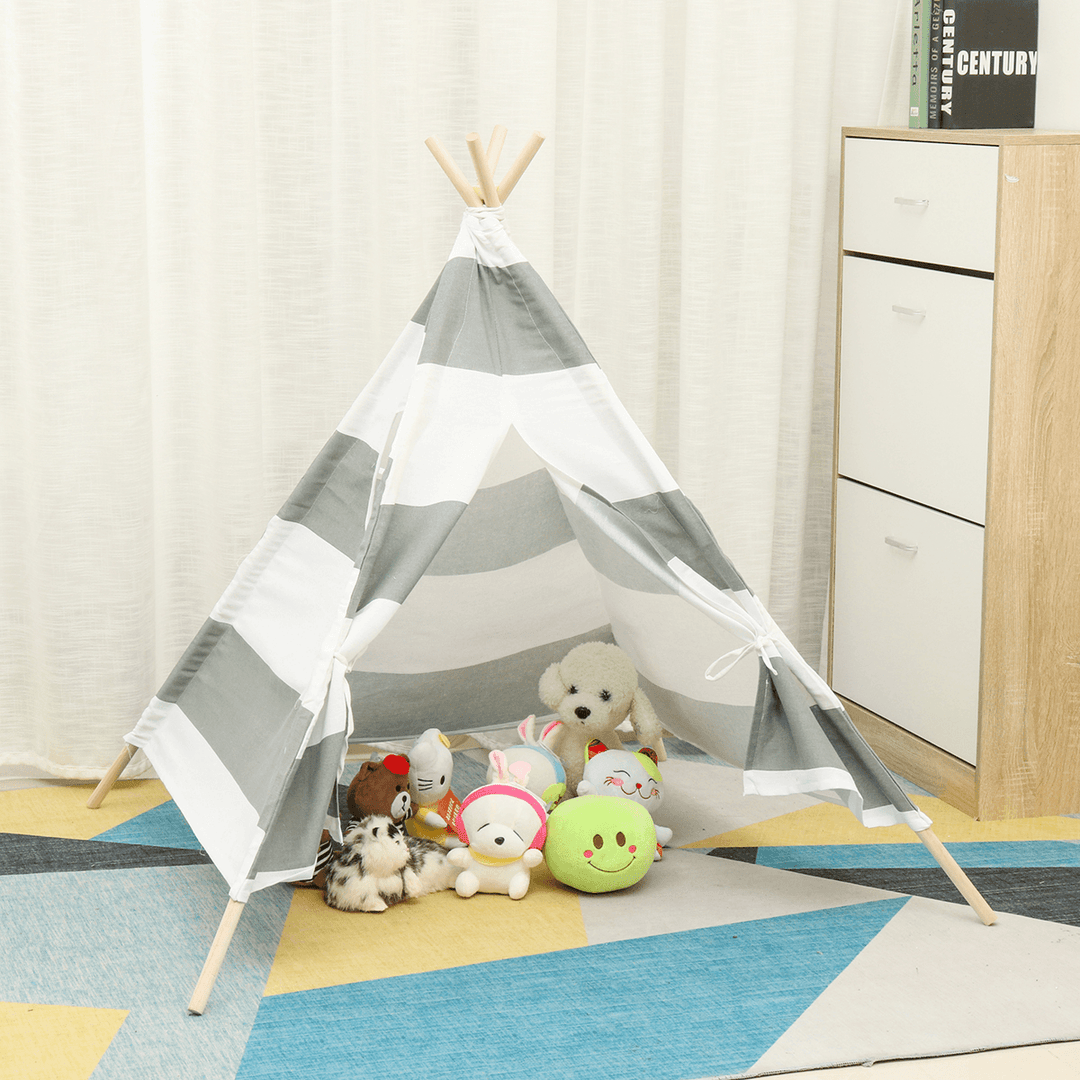 1.8M Kid Teepee Tent Folding Portable Childrens Playing House Game Tent Girls Boys Gift - MRSLM