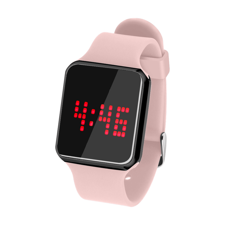 SENORS SN145 Dynamic LED Screen Alarm Calendar 12/24 Hour Luminous Waterproof Silicone Strap Digital Watch - MRSLM