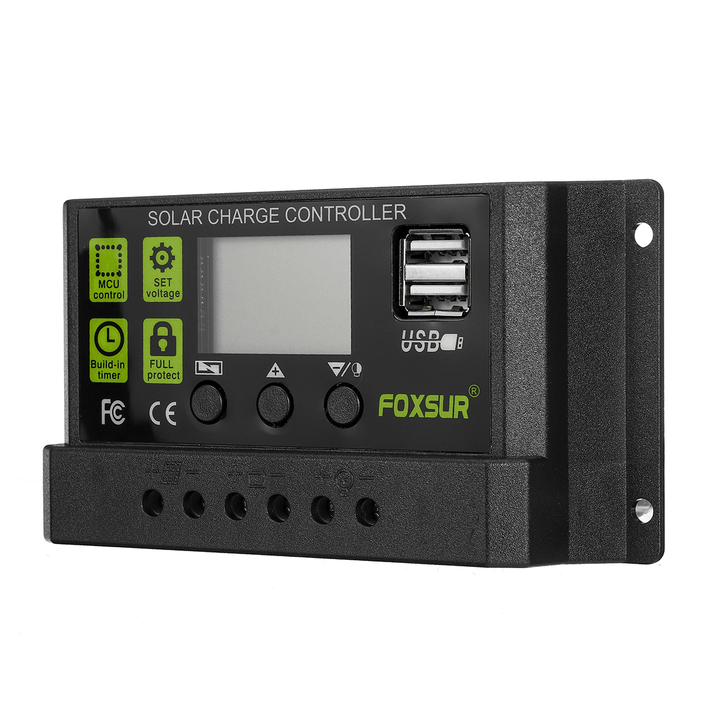 10/20/30A 12V/24V Solar Controller Auto-Adaptive LCD Display PWM Solar Charge Controller Solar Panel Charge Controller - MRSLM