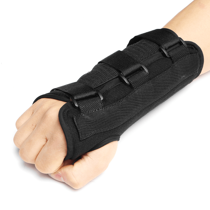 1Pair Right Left Hands Breathable Night Wrist Brace Sleep Support Carpal Tunnel Comfort Composite Fabric Wrist Splint Arthritis Sprain Gym 3 Straps Adjustable Metal Strip - MRSLM