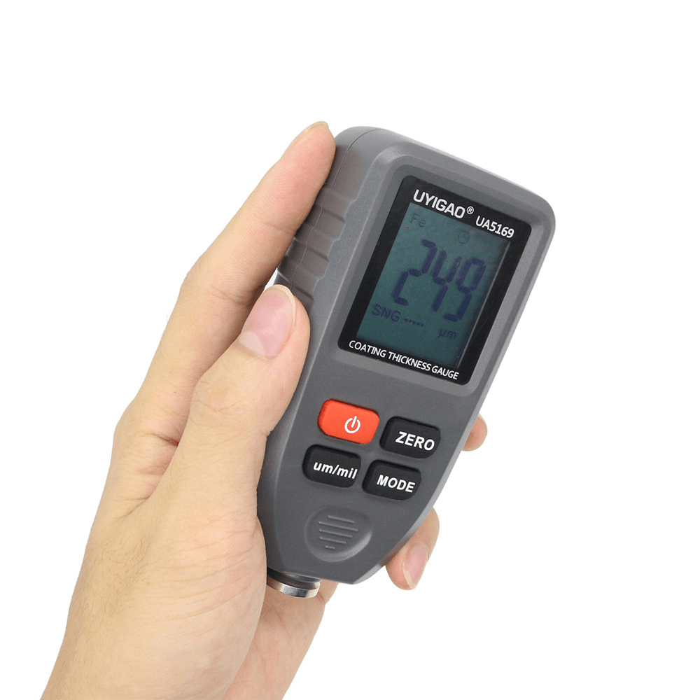 UYIGAO UA5169 Digital Paint Coating Thickness Gauge Handheld Car Paint Meter Auto Coatings Thickness Tester Fe/Nf Probe 0-1300Um Meter - MRSLM