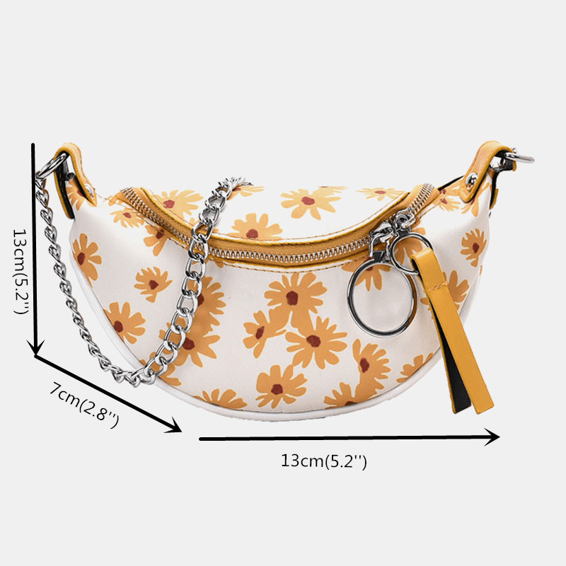 Women PU Summer Small Daisies Chest Bag - MRSLM