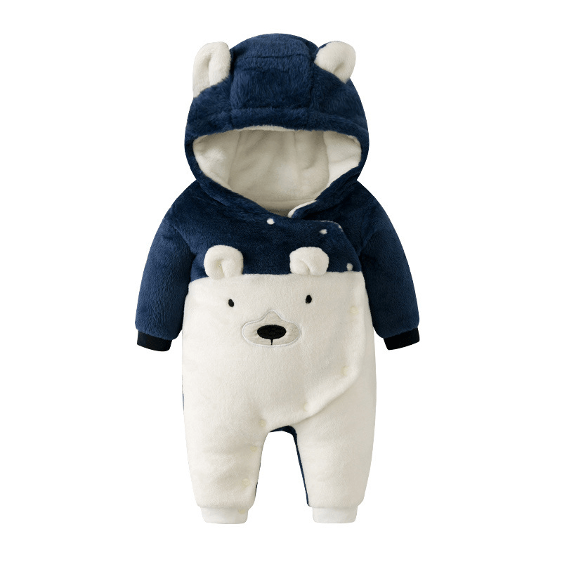 Baby Cartoon Winter Cashmere Thickened One Piece Suit - MRSLM