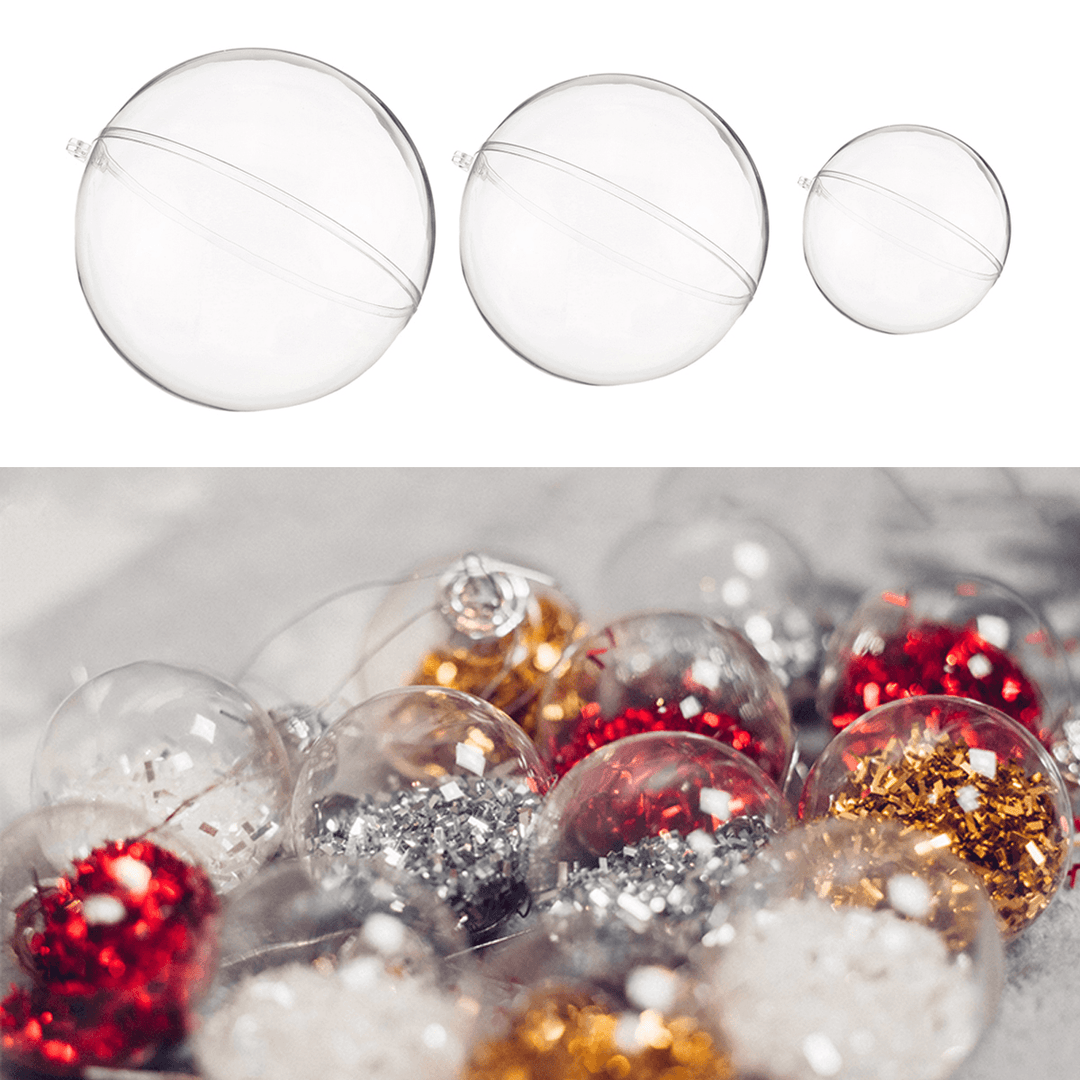 10Pcs 50/70/100/120Mm Christmas Magic Ball Clear Transparent Tree Balls Bauble Christmas Ornament Home Decorations Gift - MRSLM