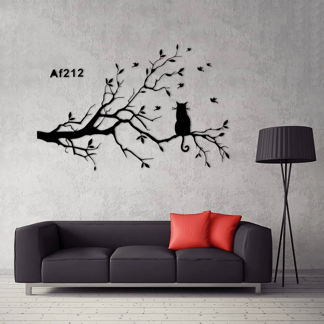 Modern Cat Tree Branches Wall Sticker Sofa Restaurant Wall Decor PVC Removable - MRSLM