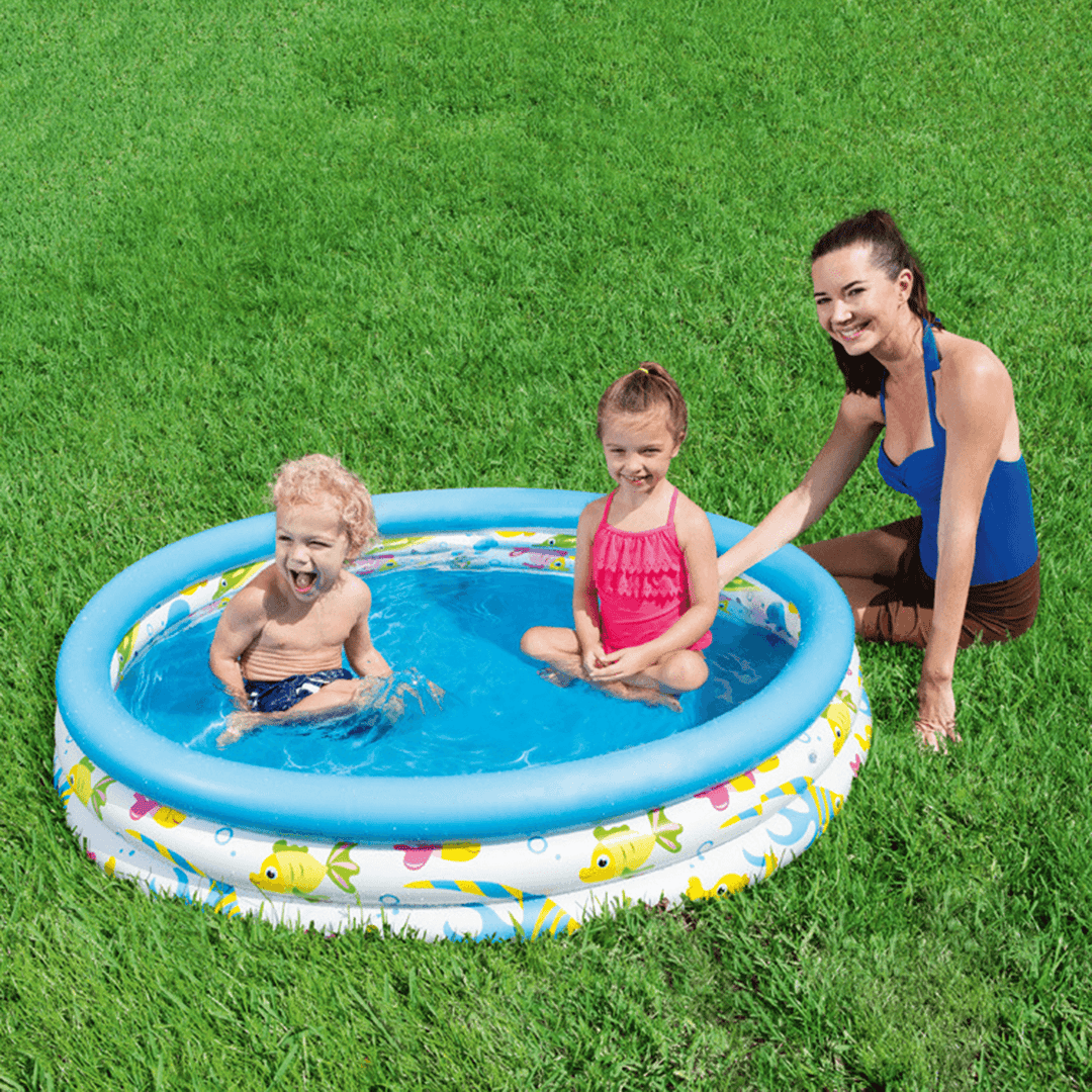 122X25Cm Children Summer Outdoor Bathing Tub Baby Toddler Paddling Inflatable round Swimming Pool Kids - MRSLM