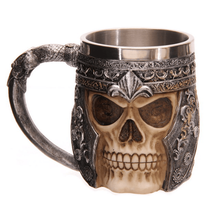 Creative Skull Red Wine Goblet 3D Stereoscopic Stainless Knight Wine Glass - MRSLM