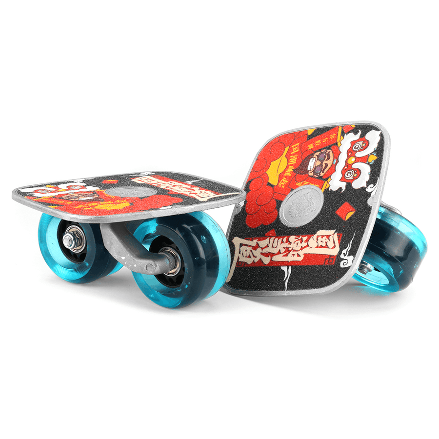 2 Pcs Skate Board PU Flashing Wheel Split Skateboard Drift Plate Roller Skate Outdoor Sport - MRSLM