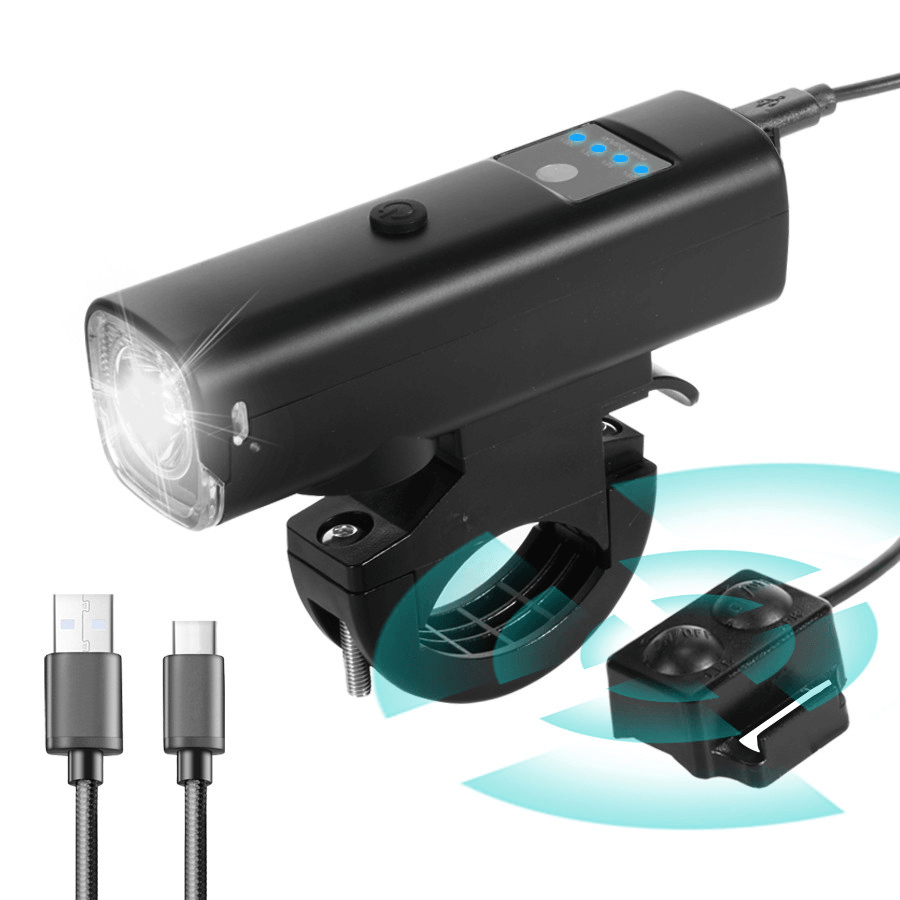 BIKIGHT 2-In-1 XTE Smart Bike Headlight 4 Modes USB Rechargeable 5 Modes Horn Waterproof Flashlight Bicycle Front Lamp - MRSLM