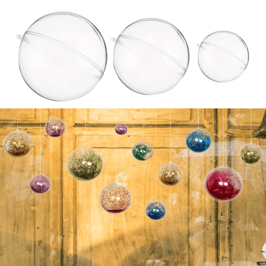 10Pcs 50/70/100/120Mm Christmas Magic Ball Clear Transparent Tree Balls Bauble Christmas Ornament Home Decorations Gift - MRSLM