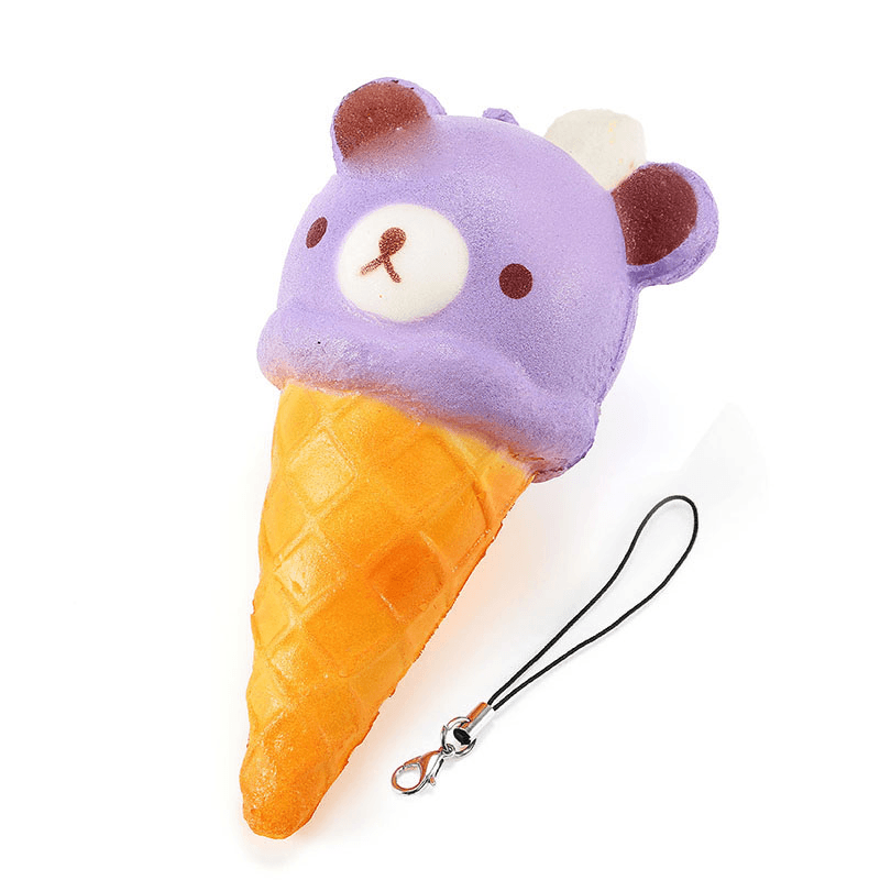 Squishy Ice Cream Bear Soft Slow Rising Collection Gift Decor Squish Squeeze Toy - MRSLM