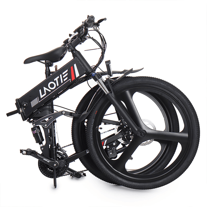 LAOTIE® PX7 48V 10Ah 350W 26In Folding Electric Moped Bike 35Km/H Top Speed 80Km Mileage E-Bike Mountain Bicycle - MRSLM