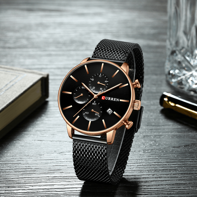 CURREN 8339 Fashion Business Men Watch Light Luxury Waterproof Large Dial Quartz Watch - MRSLM