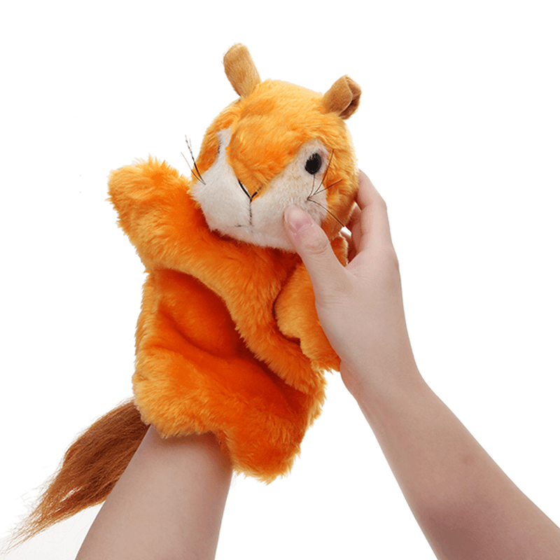 27CM Stuffed Animal Squirrel Fairy Tales Hand Puppet Classic Children Figure Toys Plush Animal - MRSLM