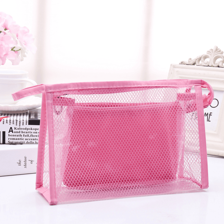 Honana BX-112 Waterproof PVC Cosmetic Bags Two-Piece Suit Net Travel Makeup Transparent Bag - MRSLM