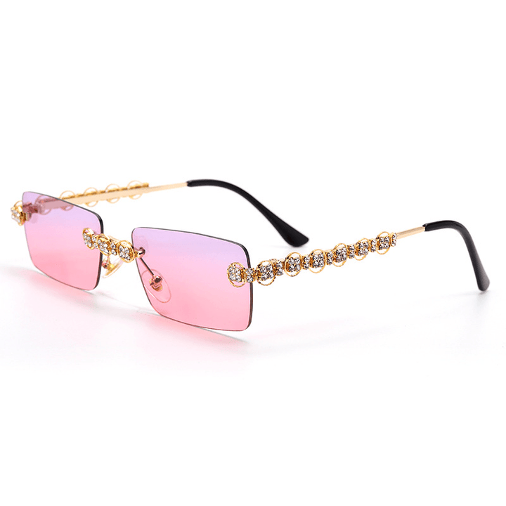 Fashion Retro Small Square Diamond Sunglasses - MRSLM