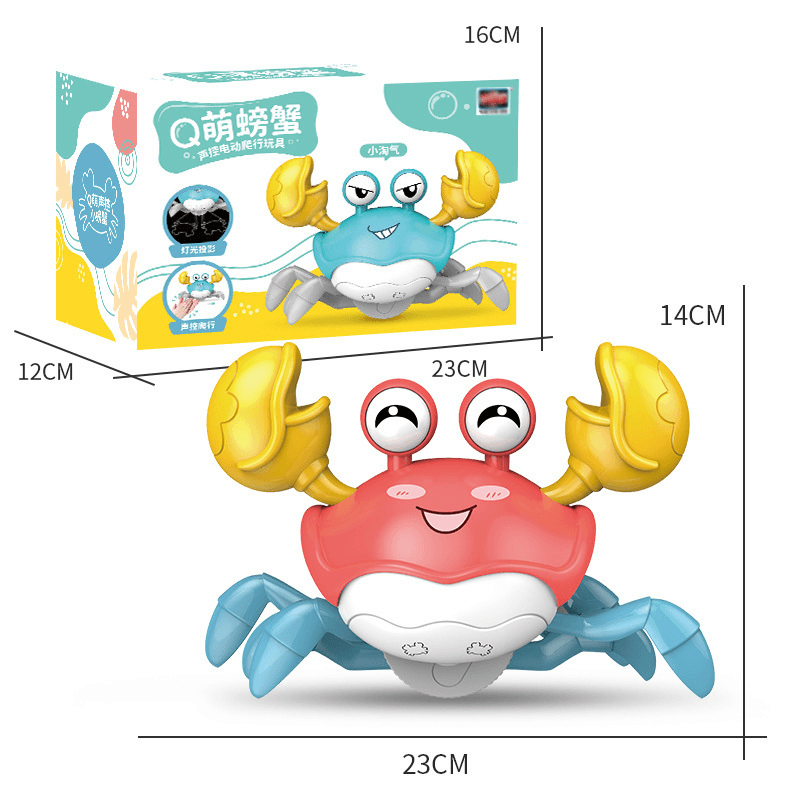 Children'S Educational Water Toy Electric Pet Induction Walking Crab Music Light - MRSLM