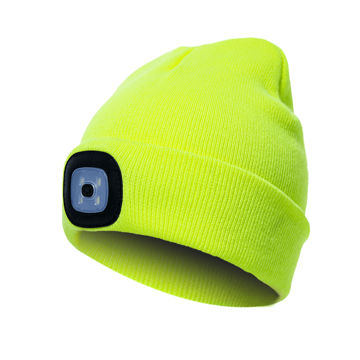 LED Light Beanie Hat Knit Cap Jogging Night Walking - MRSLM