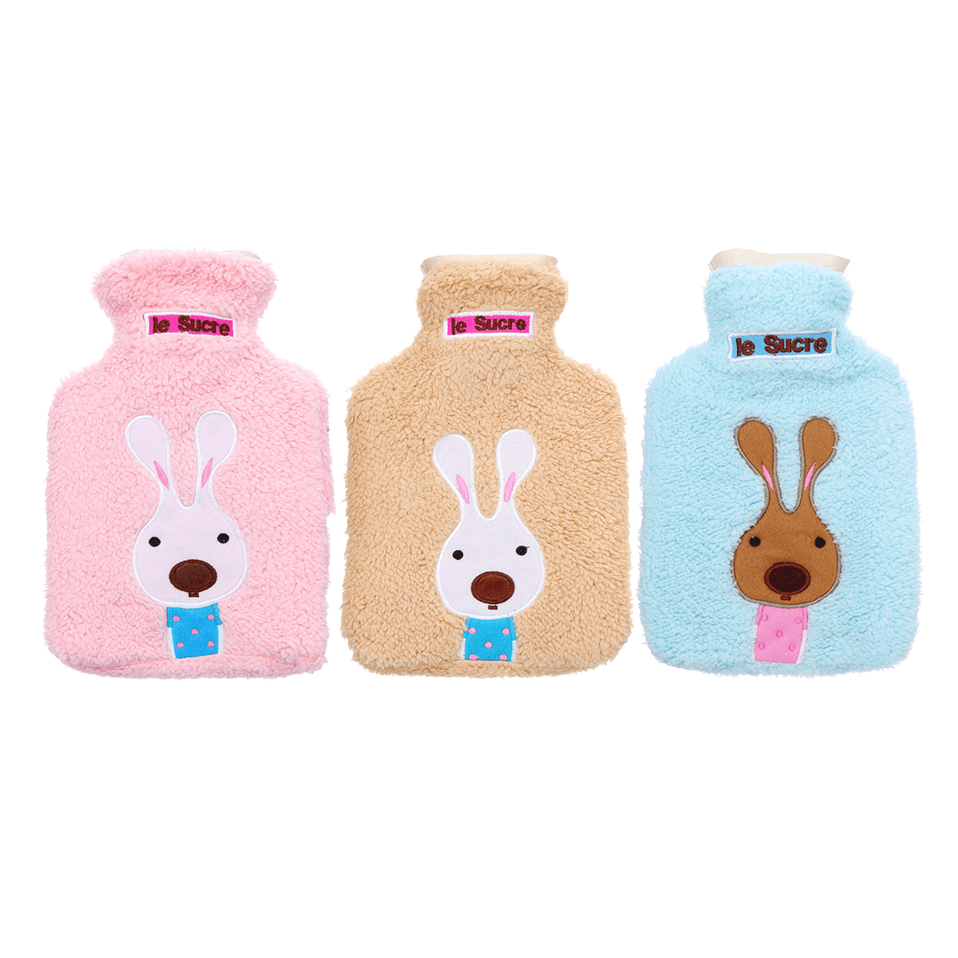 34X22Cm Portable Hot Water Bottle Bag Creative Cute Cartoon Rabbit Hand Warmer - MRSLM