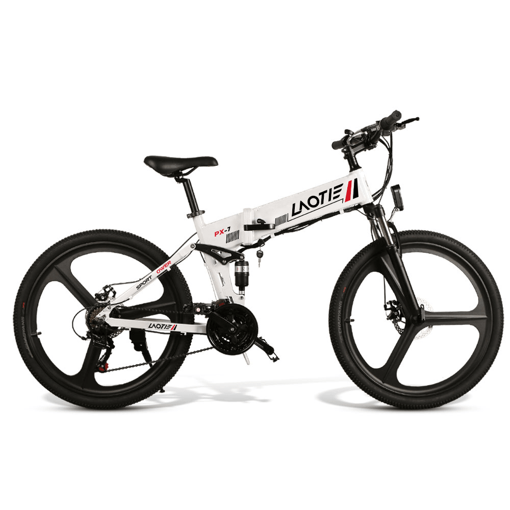 LAOTIE® PX7 48V 10Ah 350W 26In Folding Electric Moped Bike 35Km/H Top Speed 80Km Mileage E-Bike Mountain Bicycle - MRSLM