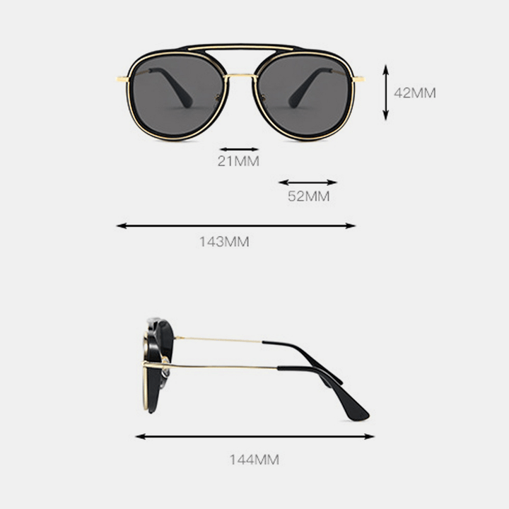 Men Oval Full Thick Frame UV Protection Fashion Vintage Sunglasses - MRSLM