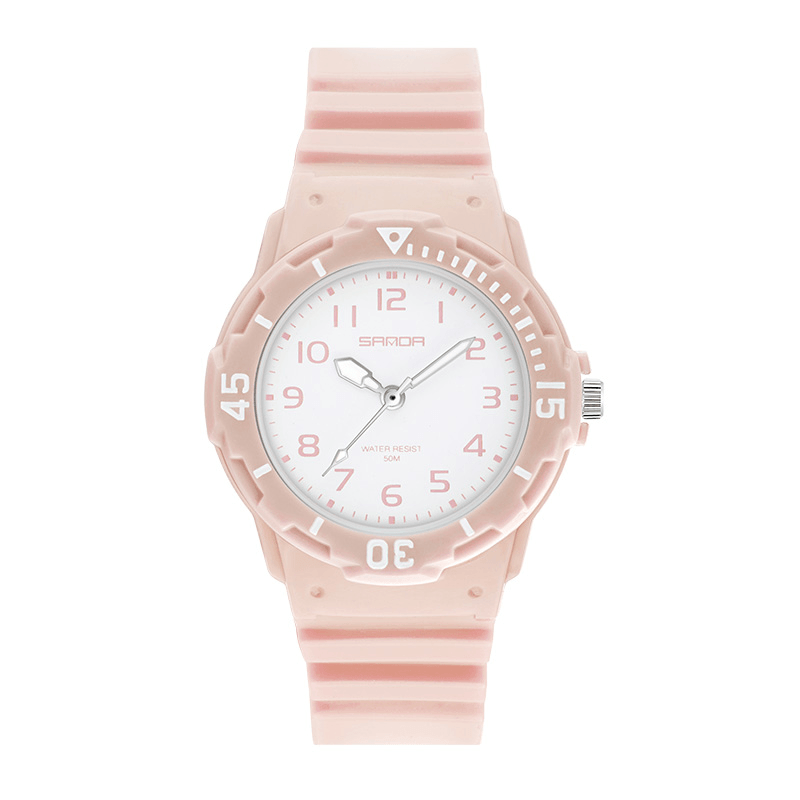 SANDA 6011 Fresh Color Silicone Strap Ultra Light-Weight Women Quartz Watch - MRSLM