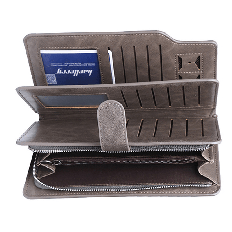 Men Zipper Tri-Fold Large-Capacity Business Wallet Card Holder Clutch Bag - MRSLM