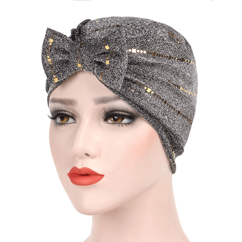 Women Muslin Studded Breathable Beanie Hat Turban Caps - MRSLM