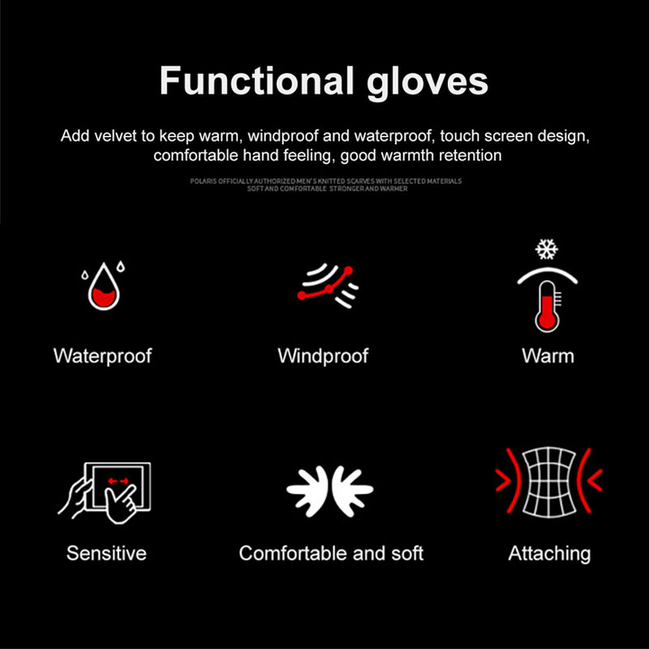 Unisex Touch Screen Windproof Cycling Gloves Full Finger Waterproof Cold Proof Silicone Anti-Slip Winter Outdoor Climbing Driving Gloves - MRSLM