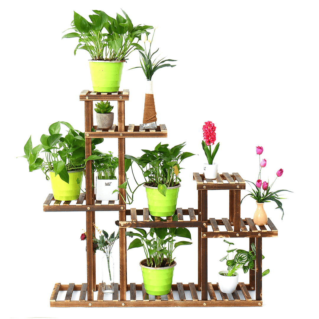 Wooden Succulent Flower Pot Stand Indoor Balcony Floor Stand Garden Decoration - MRSLM