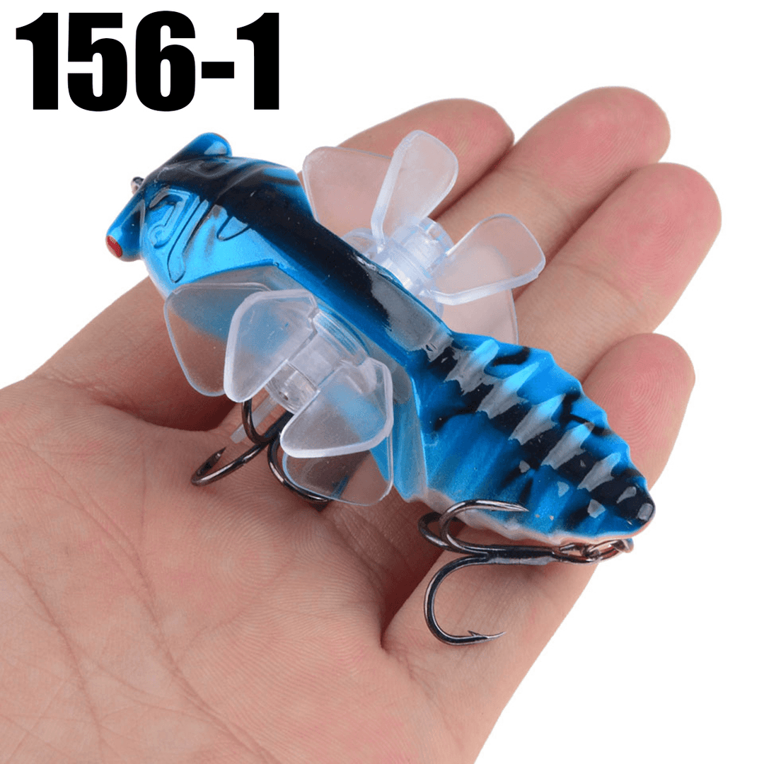 ZANLURE 1PSC 7.5Cm Artificial Bait Fishing Lure Insect Rotating Wings Swimbait Fishing Hook - MRSLM