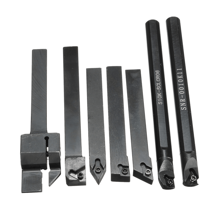 7Pcs 10Mm Lathe Turning Boring Bar Tool Holder with T8 Wrenches and Carbide Inserts - MRSLM