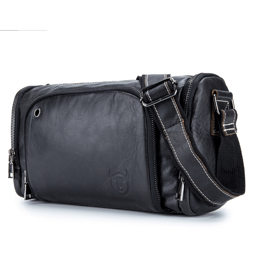 Men Genuine Leather Vintage Shoulder Bag Pack Crossbody Messenger Gym Pouch Sports Travel - MRSLM