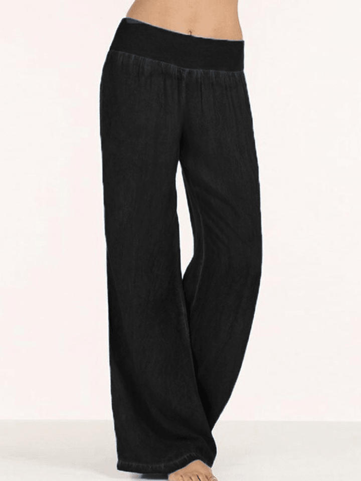 Women Yoga Solid Long Straight Pants - MRSLM