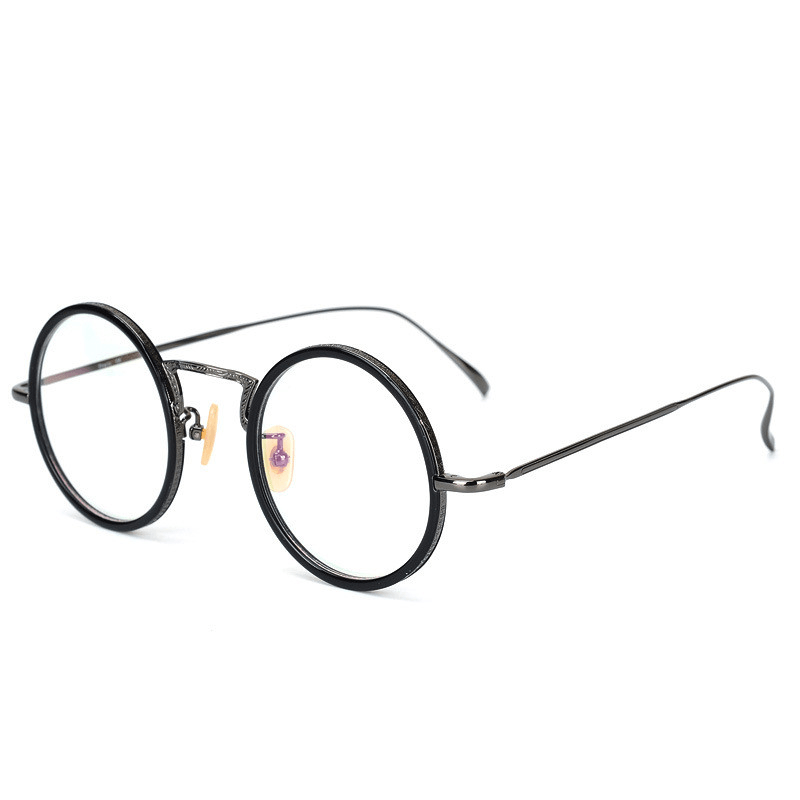 Imported Plate Ladies round Small Frame Glasses Metal Thin Legs - MRSLM