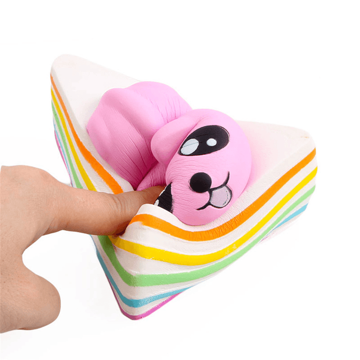 Sanqi Elan Triangle Rainbow Cat Squishy 13*10*10.5CM Licensed Slow Rising with Packaging Collection Gift - MRSLM