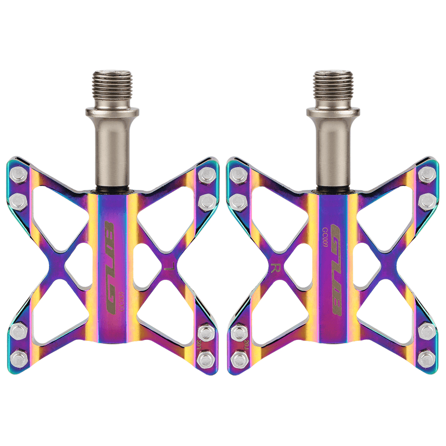 GUB GC-009 1 Pair Aluminum Alloy Bike Pedals 3 Bearing Flat Platform Colorful Non-Slip Bicycle Pedal Riding Cycling Bike Parts - MRSLM