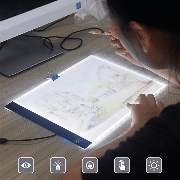 A4/A5 LED Drawing Boards Tracing Board Copy Pads LED Drawing Tablet Plate Art Writing Table Stepless Dimming Artcraft Light Box - MRSLM